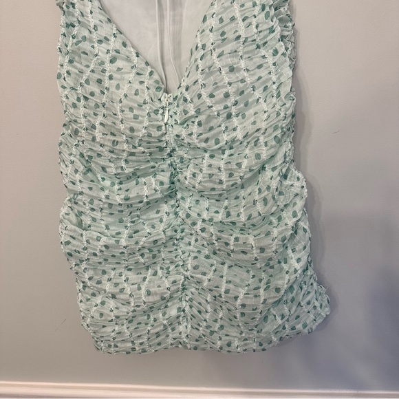 NWT For Love and Lemons Drea Mini Dress Sz Medium Green Party Formal Spring - Picture 9 of 14